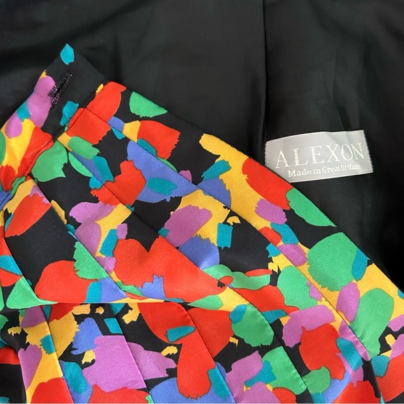 Vintage colorful pleated midi skirt - Picture 3 of 3